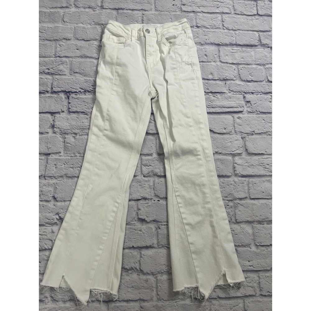 VERVET Bella High Rise Flare Optic White Womens Size 24 Denim Jeans